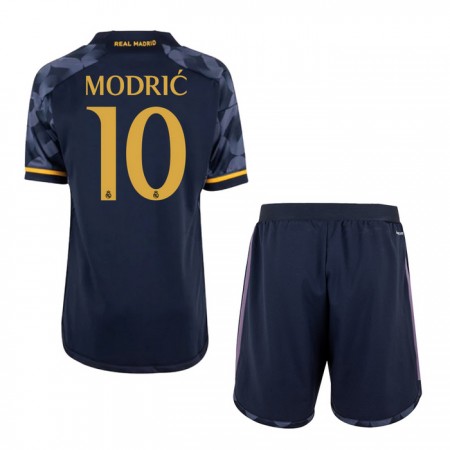 Virallinen pelipaita Real Madrid Modrić 10 Vieras 2023-24 Lyhythihainen - Lasten ( + Lyhyet housut ) Virallinen pelipaita Real Madrid Modrić 10 Vieras 2023-24 Lyhythihainen - Lasten ( + Lyhyet housut )